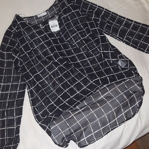 Lush Black and White Blouse